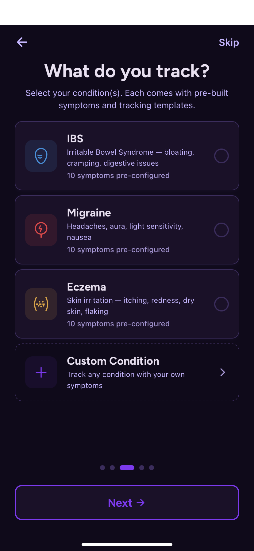 Choose your condition